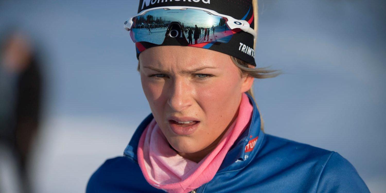Frida Karlsson kom trea i Kopparskidan i Falun.