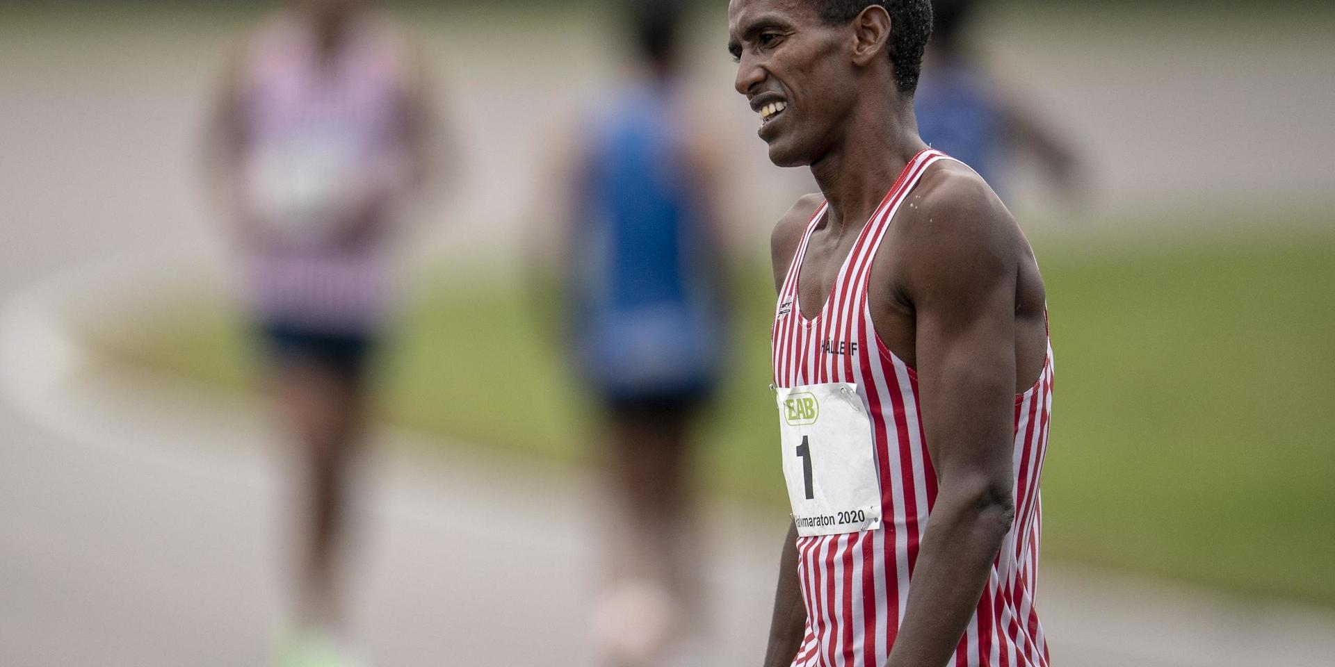 Mustafa 'Musse' Mohamed kom på tredje plats i herrarnas SM i halvmaraton på Anderstorp motorbana tidigare i somras.