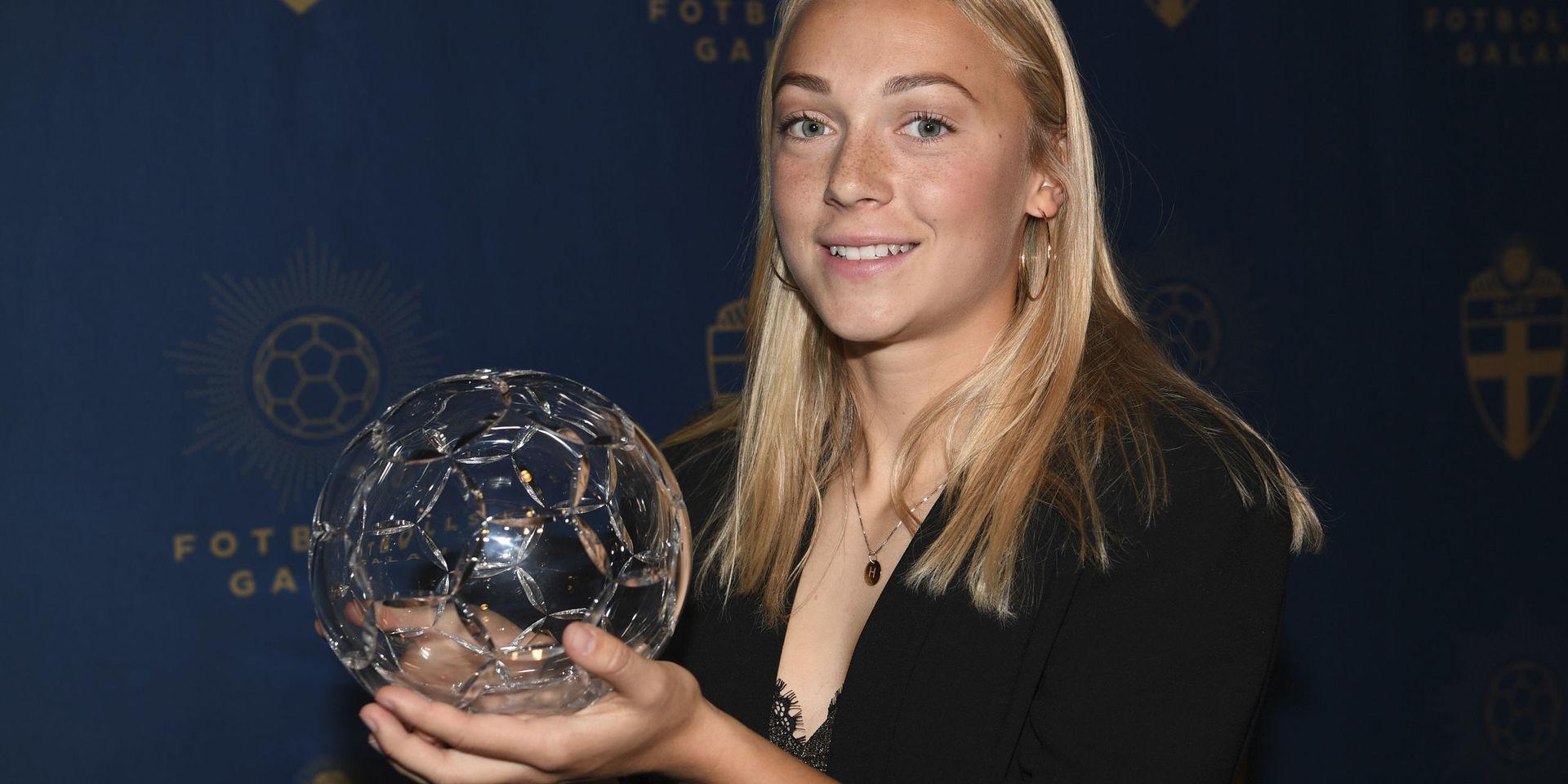 Hanna Bennison utsågs till årets genombrott i damallsvenskan under Fotbollsgalan. 