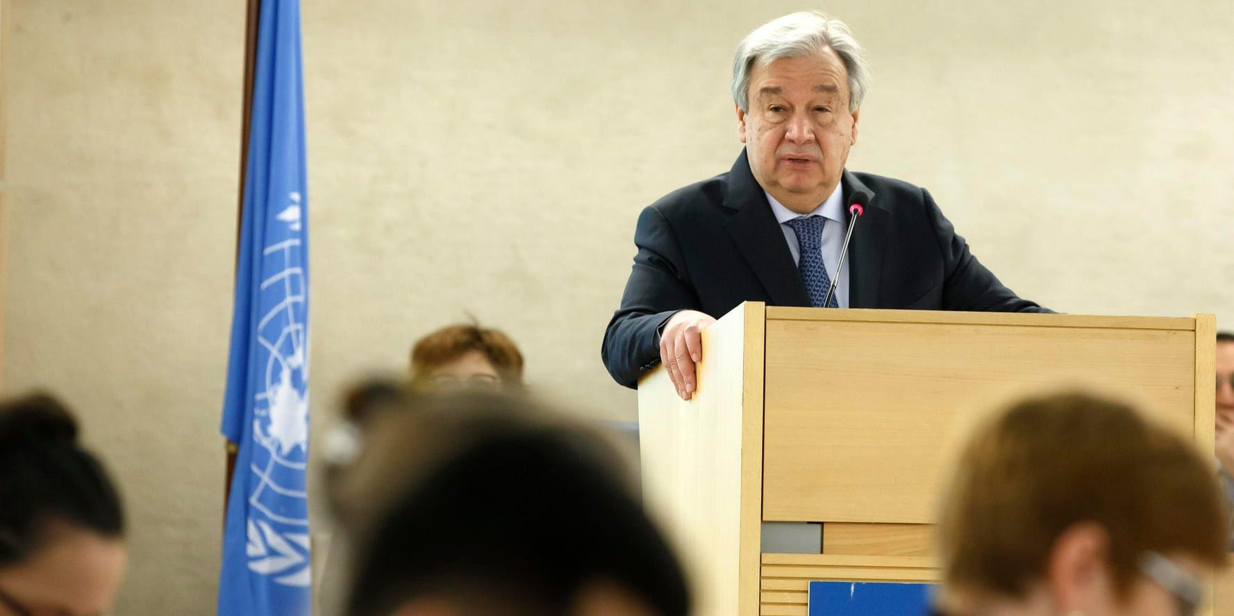 FN:s generalsekreterare António Guterres i Genève.