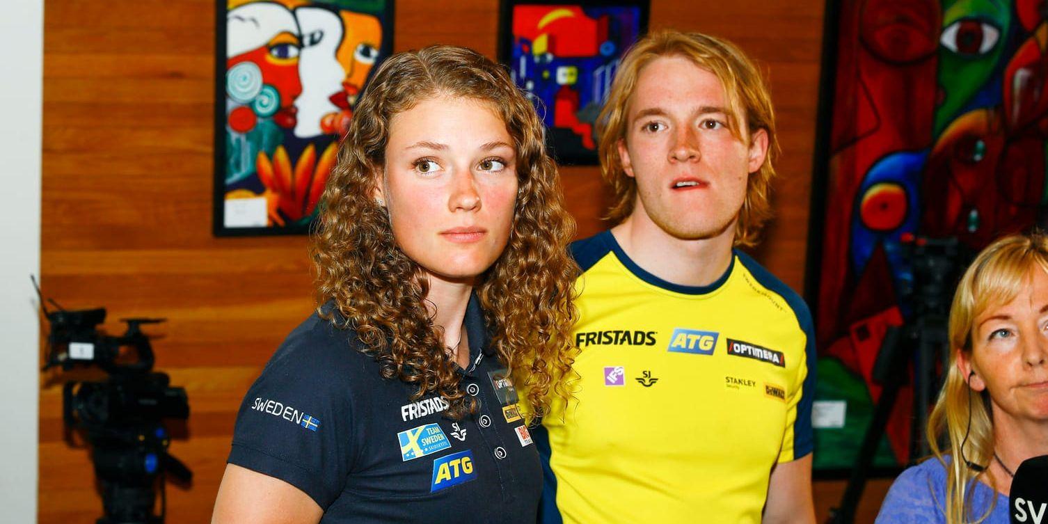 Skidkyttarna Hanna Öberg och Sebastian Samuelsson deppar över beskedet att Sverige inte får arrangera vinter-OS 2026.