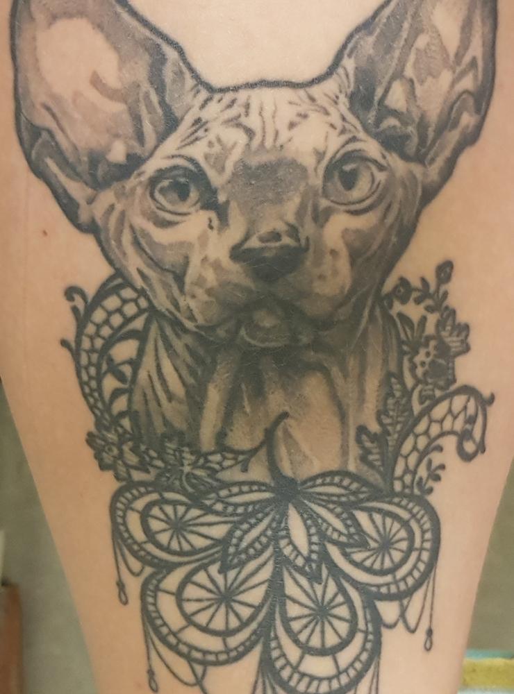 Ida Alexandersson har valt att hylla sina katter med den här tatueringen.