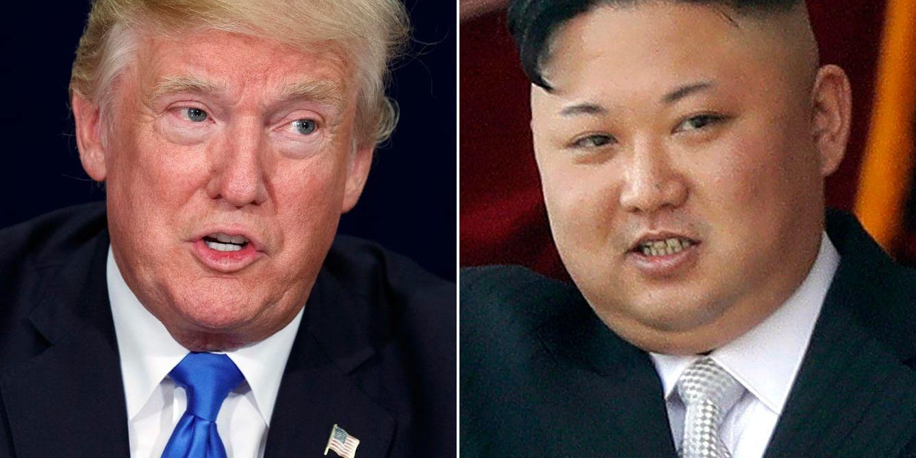 USA:s president Donald Trump och Nordkoreas diktator Kim Jong-Un. Arkivbild.