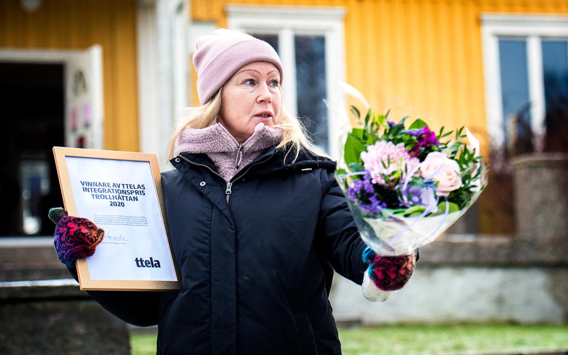 Karin Jacobsson Mauritzson tilldelades TTELA:s integrationspris 2020, första gången det delades ut i Trollhättan. 