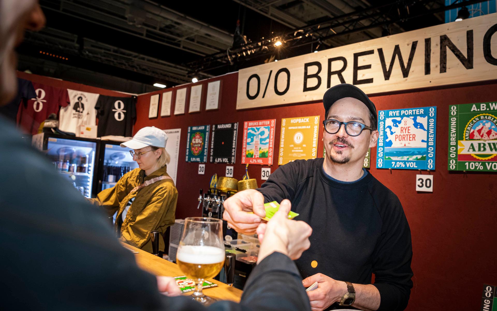 Olle Andersson från Göteborgsbryggeriet O/O Brewing har varit på mässan varje år och är glad då de på fredagen vann åtta medaljer för sina öl.