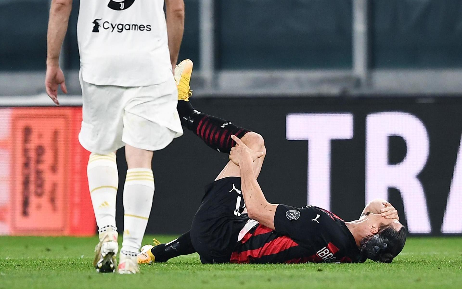 Zlatan skadade knät i matchen mot Juventus. 