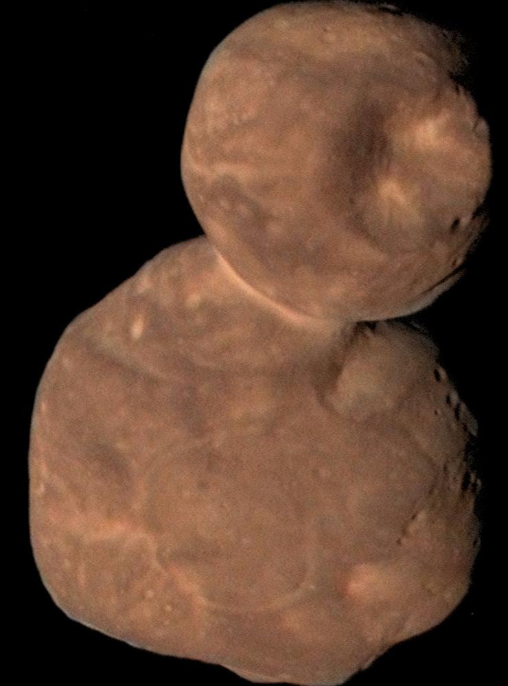 Arrokoth ser ut som en snögubbe. Men huvudet och kroppen är inte klotrunda, utan mer tillplattade. Arkivbild. 