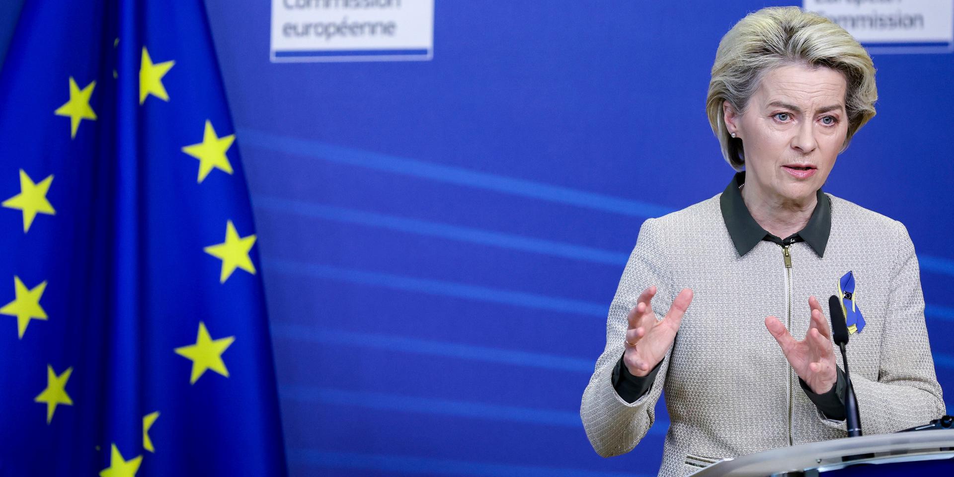 Ursula von der Leyen, EU kommissionens ordförande, beskriver den rådande krisen i världen. 