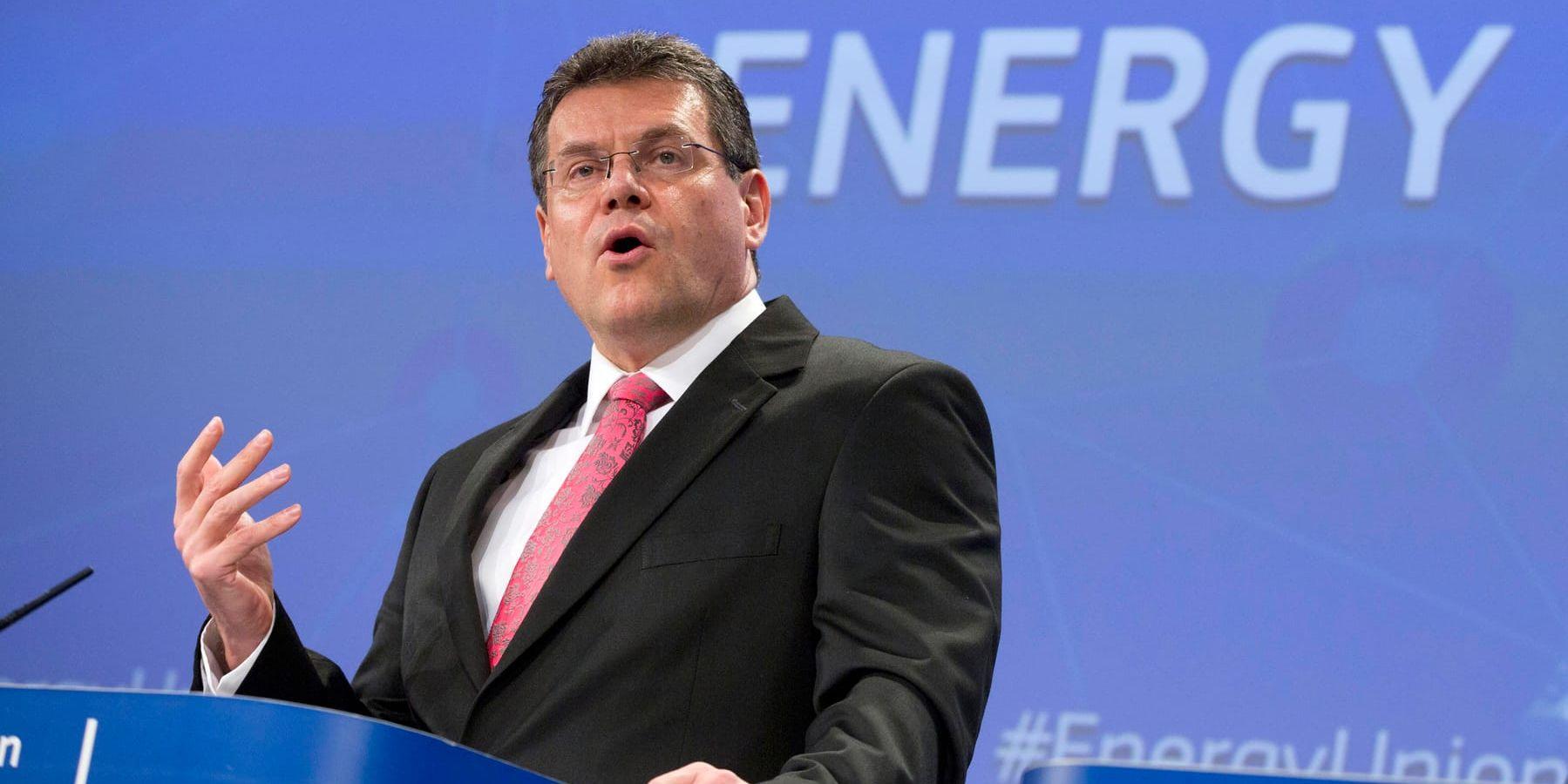 EU:s energiunionskommissionär Maros Sefcovic. Arkivbild.