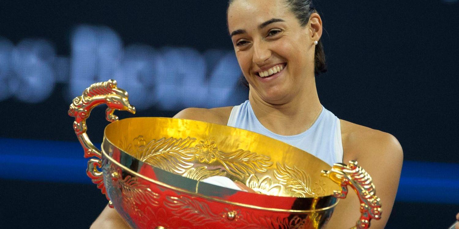 Caroline Garcia firar efter titeln i China Open, där hon besegrade världsettan Simona Halep.