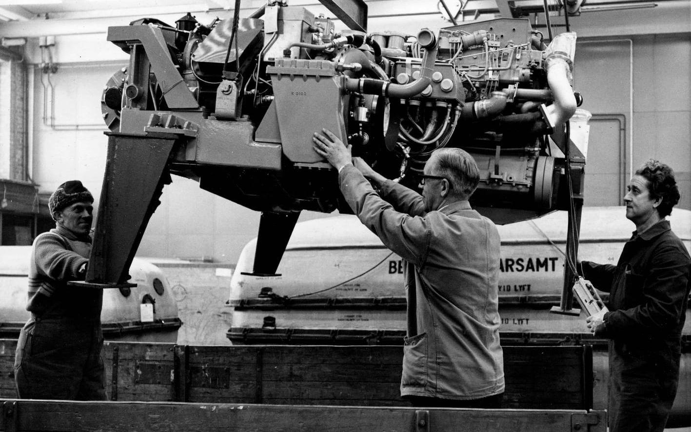 Den sista så kallade MA2-motorn är färdig att levereras 1971. Foto: Volvo Flygmotor
