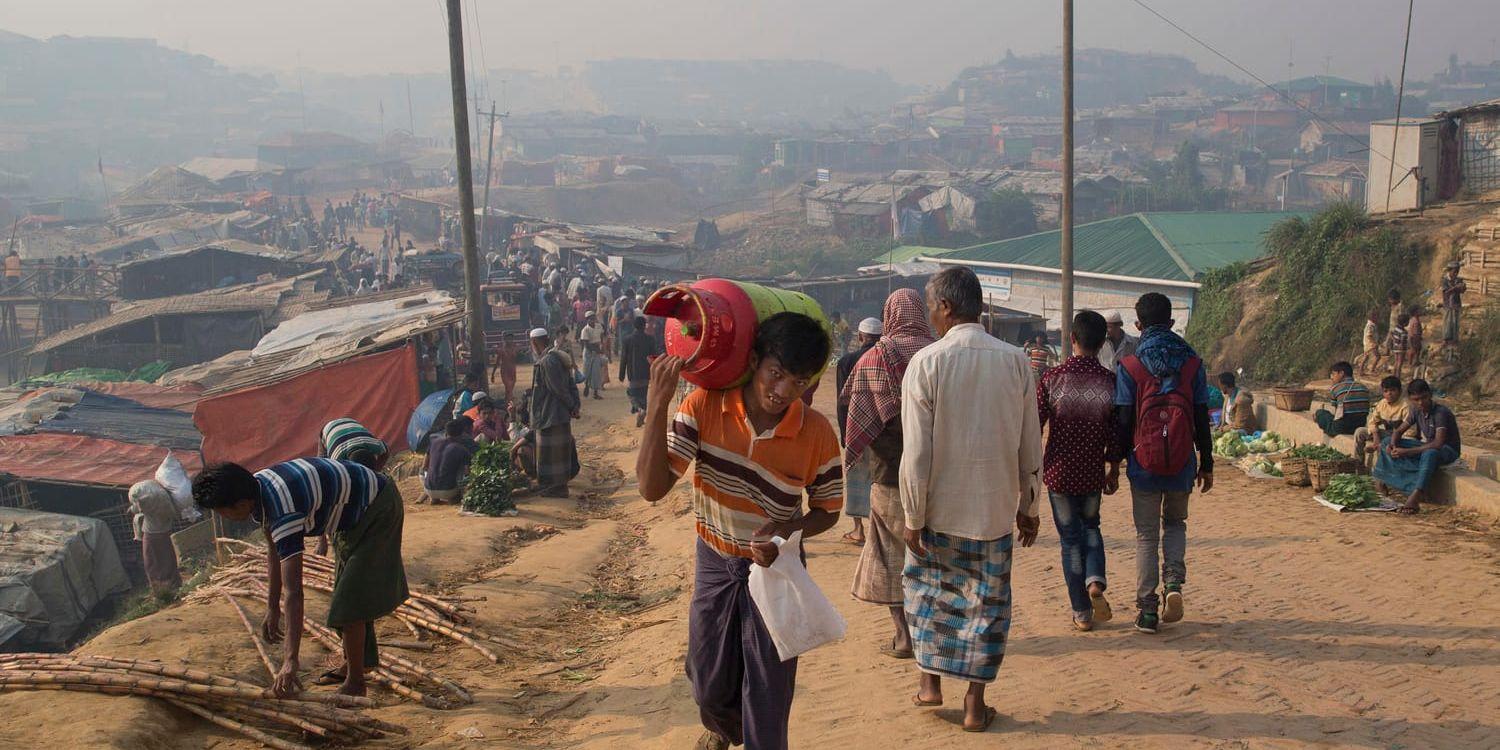 Rohingyska flyktingar i närheten av Cox's Bazar, Bangladesh. Arkivbild.
