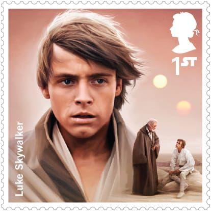 Luke Skywalker är son till Darth Vader och var den som fick den onda sith-lorden på fall. Bild: Royal Mail