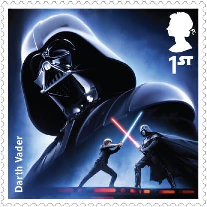 Darth Vader har blivit lite av en symbol för Star Wars. Hans riktiga namn är Anakin Skywalker och var en gång jediriddare. Bild: Royal Mail