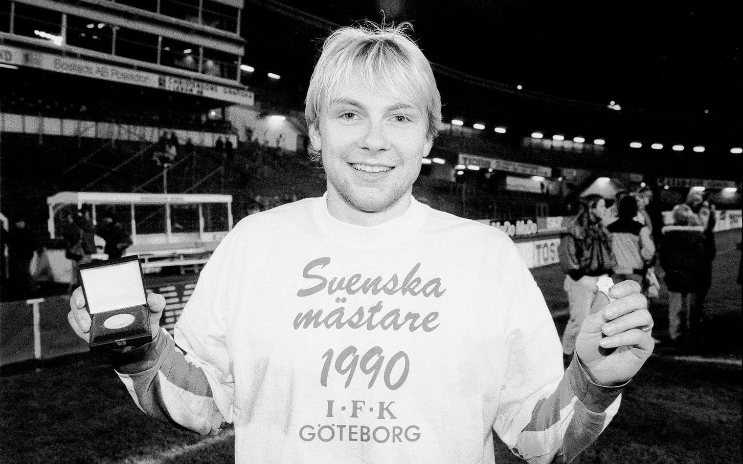 Håkan Mild blev svensk mästare i fotboll med IFK Göteborg 1990, när de besegrade IFK Norrköping på Nya Ullevi.