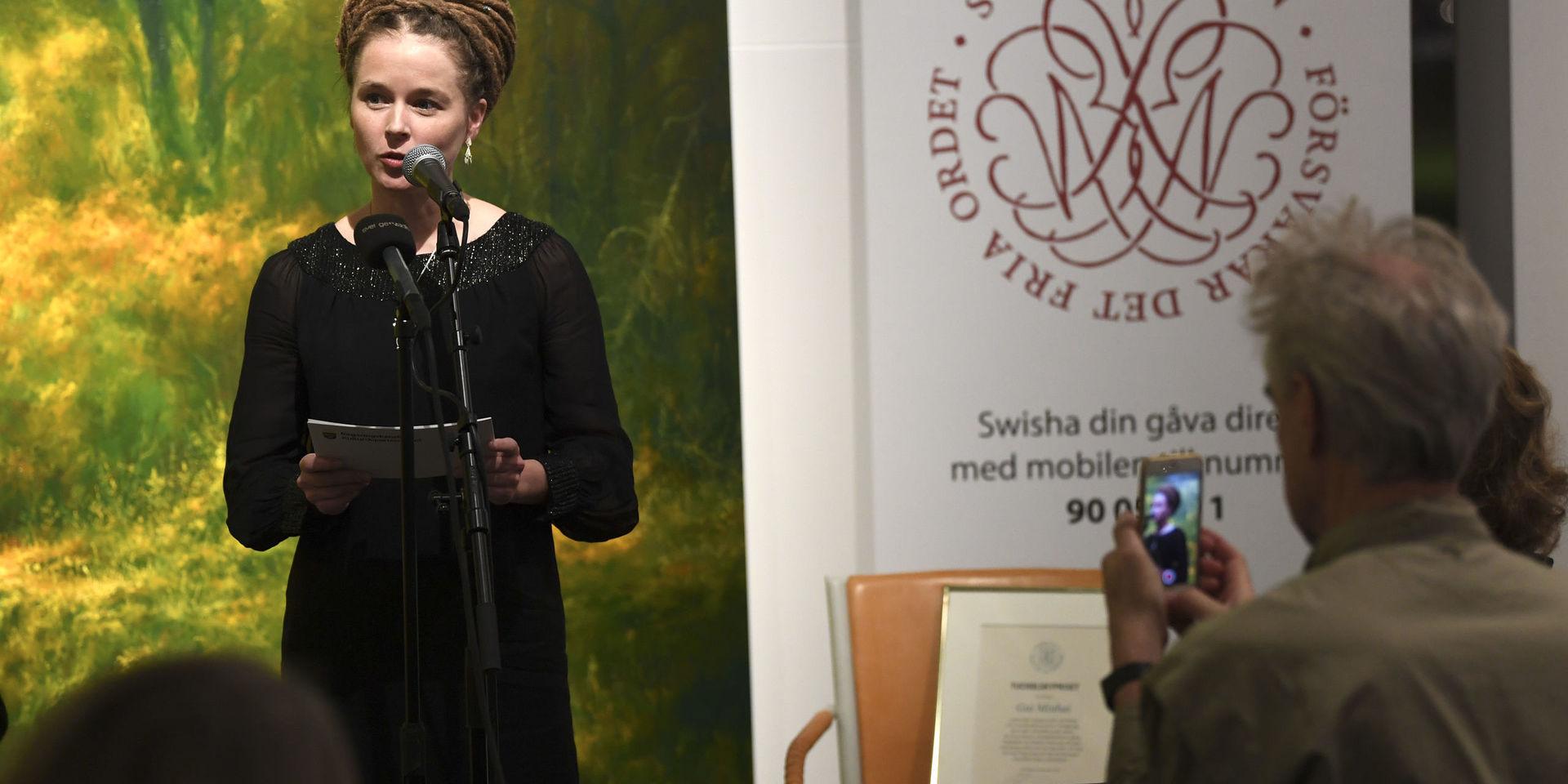 Amanda Lind delade ut Svenska Pen-klubbens Tucholskypris. 