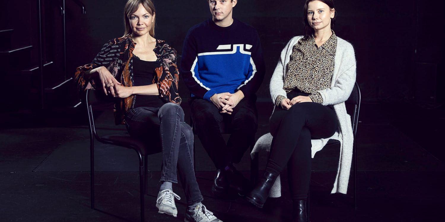 Marie Robertson, Charlie Gustafsson och Amanda Jansson spelar i "Människans hemlighet". Pressbild.