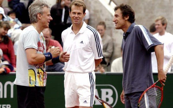 Björn Borg, Mats Wilander och Stefan Edberg upptogs i Swedish Tennis Hall of Fame i samband med öppnandet av Swedish Open i Båstad 2003. Foto: Bertil Persson/TT