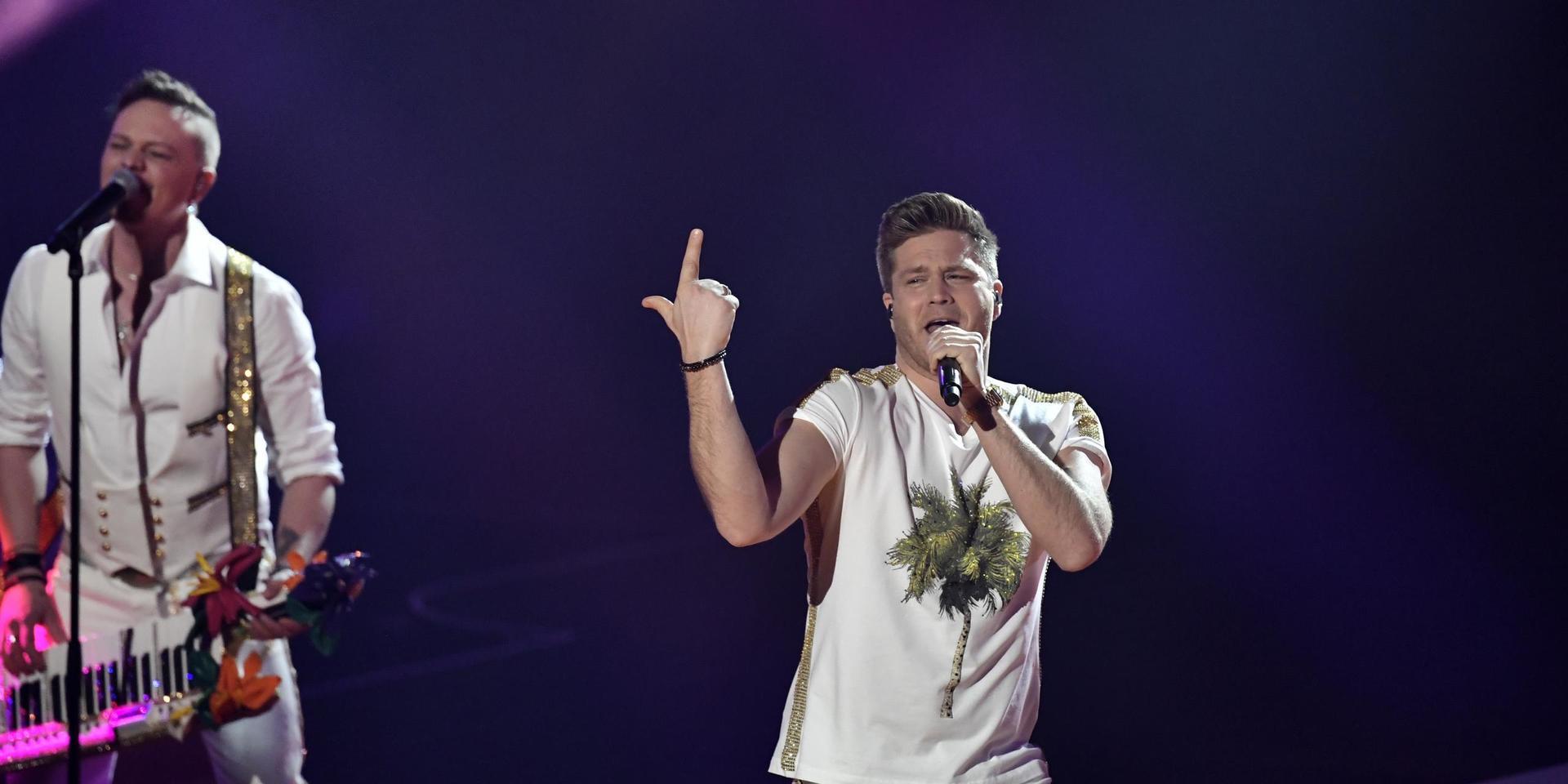 Sannex tävlade i Melodifestivalen 2021. Nu uppträder frontmannen Andreas Olsson på 'Dansgalan 2021 live'. Arkivbild.
