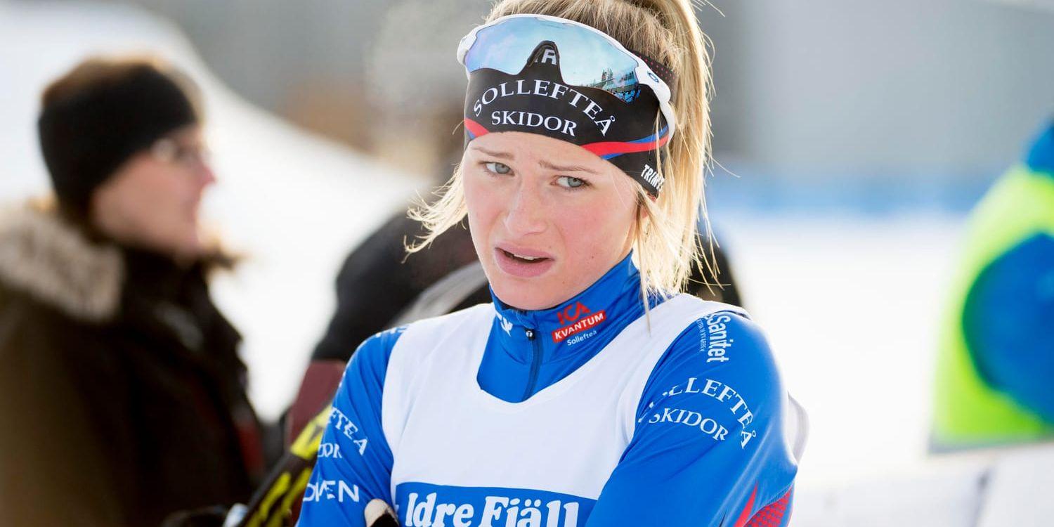 Frida Karlsson kom trea i en nationell tävling i Falun förra helgen, slagen av endast Ebba Andersson och Charlotte Kalla. Arkivbild.
