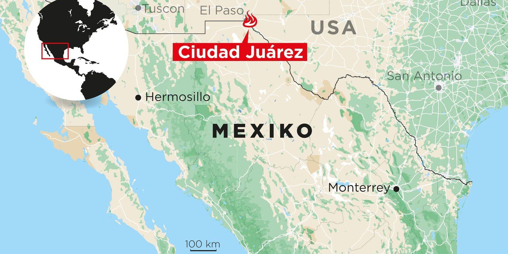 Ciudad Juárez ligger precis vid gränsen.