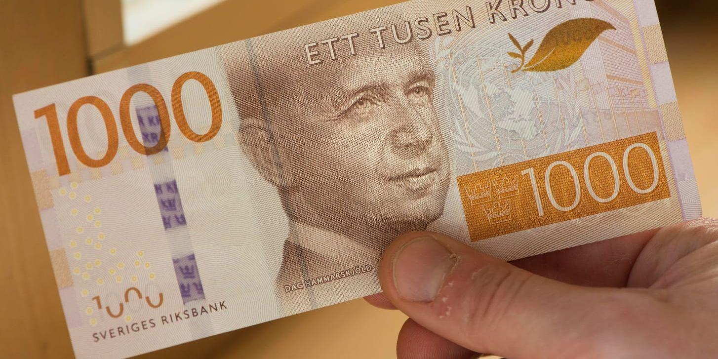 En tusenlapp vill Riksantikvarieämbetet betala för det 800 år gamla mynt som tioårige Max Holm hittade i Växjö. Arkivbild.