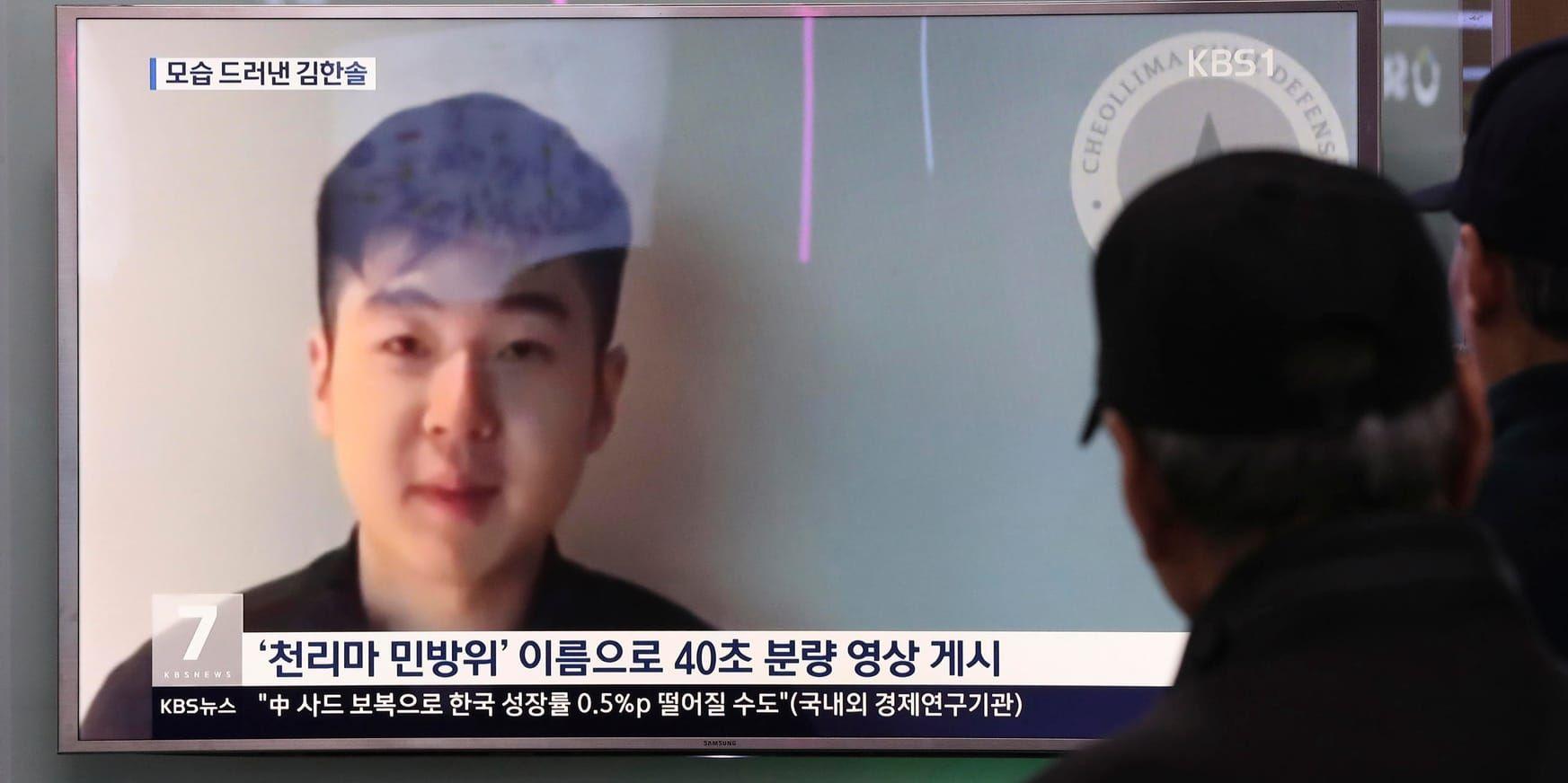 Kim Han-Sol i en videosnutt från okänd ort, offentliggjord efter mordet på pappan i början av 2017.