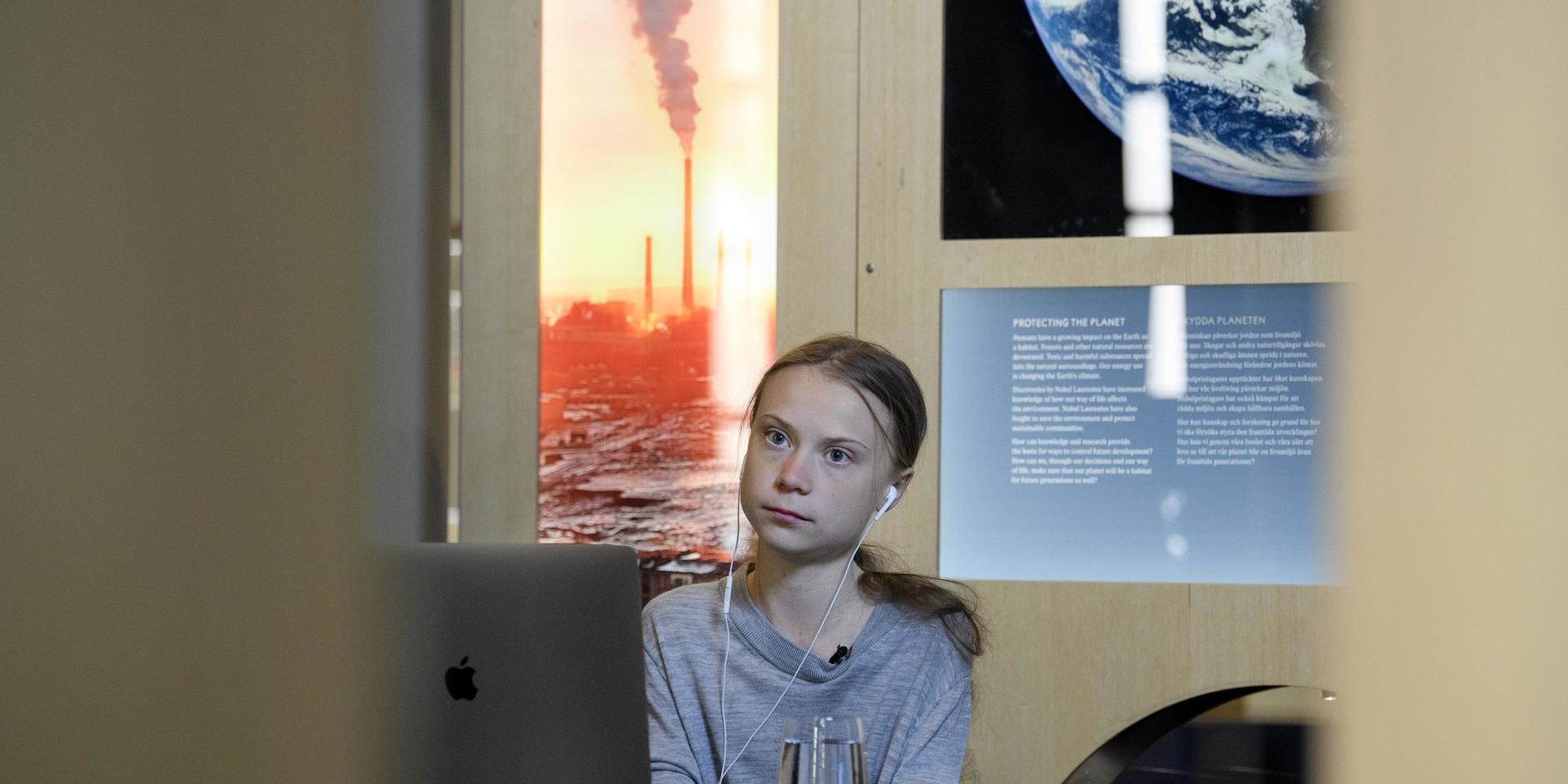 Greta Thunbergs möte med statsministern och presskonferensen efteråt skedde digitalt. Arkivbild.