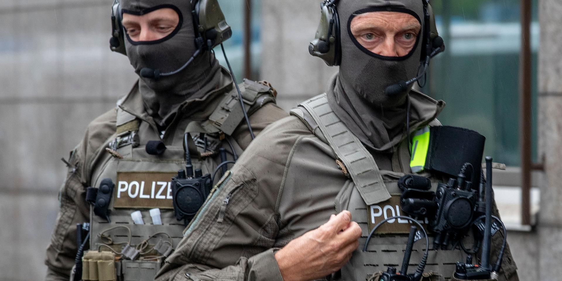 En insatsstyrka från tyska polisen deltog i operationen i Dresden. Bilden är från ett annat tillfälle.