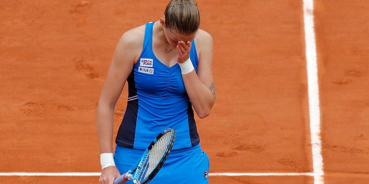 Karolina Pliskova deppar efter förlusten mot Petra Martic.
