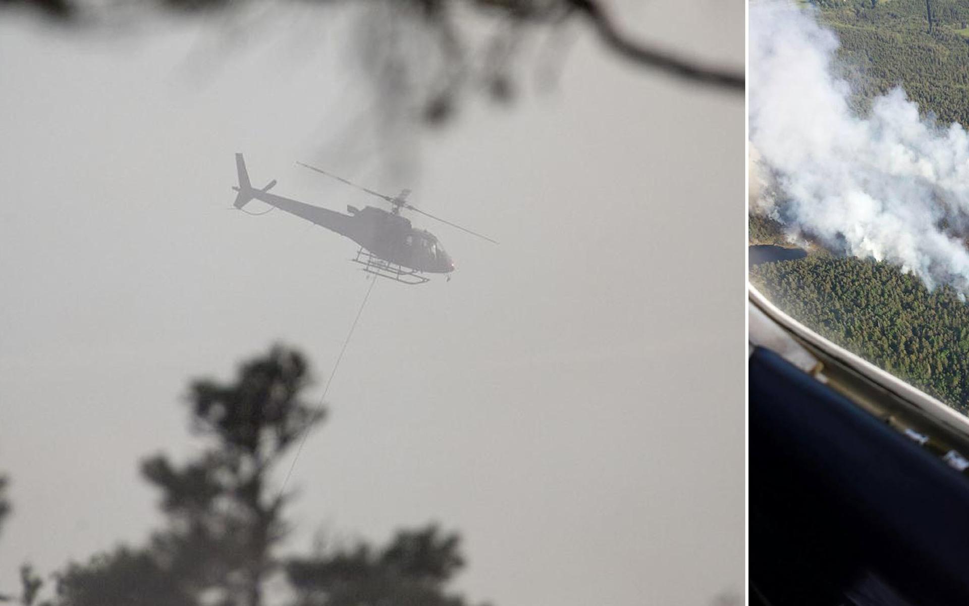 Räddningstjänsten bekämpar en skogsbrand som brutit ut i Skepplanda.
