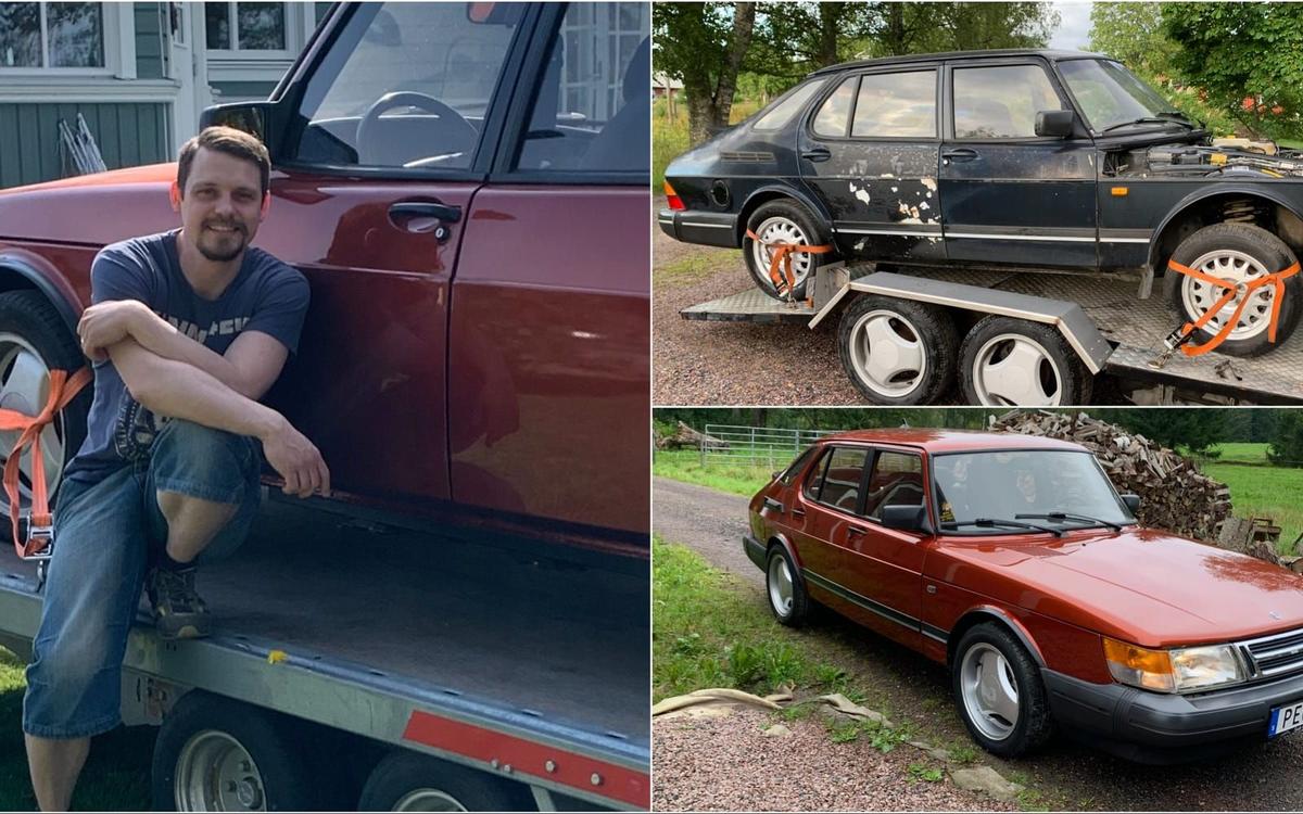 Jonas har byggt om en Saab 900 till en elbil – tog över två år